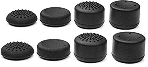 OcioDual 8 Tapones para Pulgares Compatible con Joystick Analógico Mando PS5/PS4/Slim/PRO Negra Protectores de Silicona Goma L3 R3