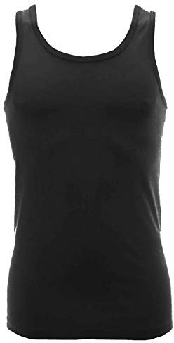 GICIPI Vogatore in Filo di Scozia Uomo Spalla Larga Canottiere da Uomo (IT, Testo, L, Regular, Regular, Nero)