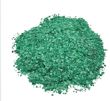 BEKATEQ Farbchips in Dunkelgrün 1kg, Dekochips, Farbflocken für Epoxidharz Bodenbeschichtung, 1K & 2K PU Bodenfarbe, Alkydharz Betonfarben - Garagenböden, Keller, Wohnraum, Werkstatt BK-130