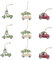 Amosfun 9 Stücke Christbaumschmuck Anhänger Holz Geschenkanhänger Tags Auto und Rentier Holzscheiben mit Loch Baumschmuck Christbaumanhänger Weihnachten Holzanhänger Weihnachtsbaum Deko