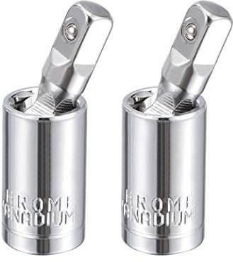 sourcing map 2 Pcs 1/4 Inch Drive Universal Joint Swivel Deep Socket, Cr-V