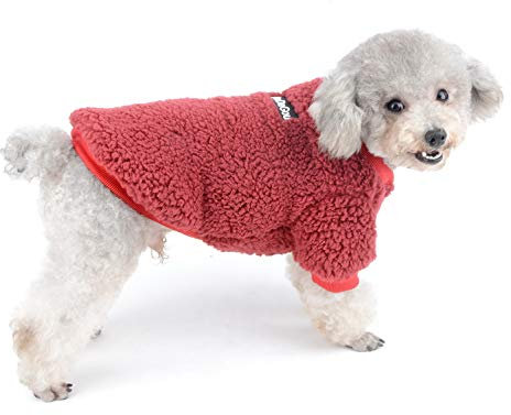 SELMAI Wintermäntel für Kleine Hunde Chihuahua Kleidung Yorkshire Terrier Hundemantel Dackel Winter Kleidung für Katzen Fleece Gefütterte Haustiere Puppy Kitty 2 Beine Winddicht Kaltes Wetter Pink M