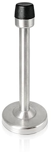 6 Inch Long Door Stopper Wall Mounted Stainless Steel Door Stop with Bumper Rubber Tip for Skirtings, Brushed Satin Nickel Silver, 150mm