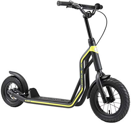 STAR SCOOTER Kinder Tret Roller ab 6-7 Jahre | 12/10 Zoll Mixed City Kick Scooter Luftreifen | Schwarz