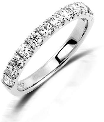 Stella-Jewellery 750er Weißgold Diamant Memory Ring mit Brillanten 0,42 ct. Memoire Eternity 18K Gr. 54