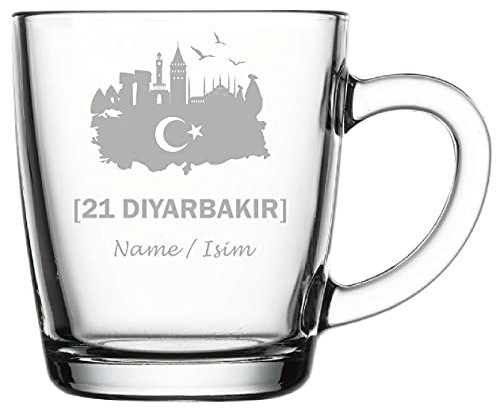 aina Türkische Teegläser Cay Bardagi türkischer Tee Glas mit Name isimli Hediye - Teeglas Graviert mit Namen 21 Diyarbakir