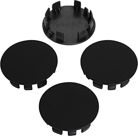 KitsPro 62mm Nabendeckel Felgendeckel Radnabendeckel Nabenabdeckungen Nabenkappen Radnabenabdeckung, 4 Stück (Schwarz glänzend)