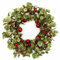 WreathDream Künstlicher Weihnachtskranz mit Eukalyptusblättern, rote Beeren, rote Glocken für Haustür, Bauernhaus, Innen- und Außenbereich, Festival, Heimdekoration
