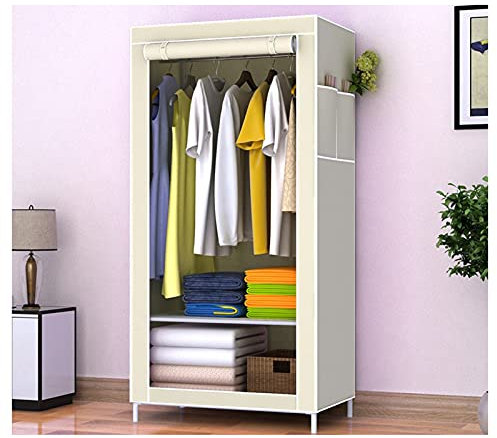 Furniture Bedroom Wardrobes Einfache Schrank Kleiderschrank Einzelne kleine Schlafzimmer Möbel Wohnheim Staubdicht Geschlossene Moderne Kleidung Lagerung Falten Kleidung Kleiderschrank, 28,6 × 17,7 ×