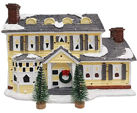 MagiDeal Weihnachten Schneedorf Ornamente LED Skulptur Dekor Weihnachten Handgemalte Geschenke Cottage Ferienhaus Puppenhaus für Heimtisch Patio Festival - 25x14,5x16cm