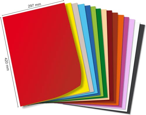 KARLAkreativ Bastelpapier, 50 BLATT, 300g/m² Fotokarton, Einzelfarben frei wählbar, DIN A4 – A3 – 50/70 (grau, DIN A3)