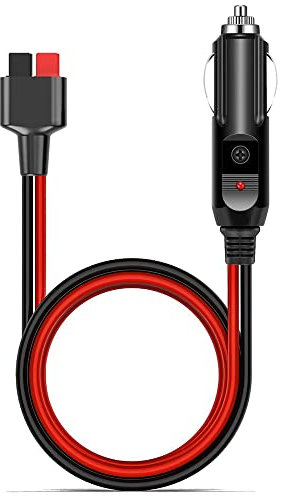iHaospace Auto Zigarettenanzünder Stecker auf 45A Anderson Adapter Kabel, 16AWG Anderson to KFZ Kompaitel mit Ecoflow Delta Pro Ausgabe Jackery Explorer 1000 Powerstation