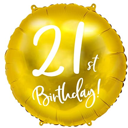 Luftballon 21. Geburtstag Gold Folienballon Nummer 21 Geburtstag Luftballon 21 Deko Geburtstag Frauen Männer Folienluftballon 45cm Heliumballon Zahl 21