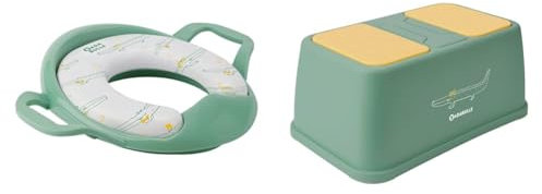 Badabulle Réducteur de Toilette Confort avec poignées, antidérapant et Universel & Marchepied antidérapant, réhausse de 15 cm, 4 Pieds antidérapants et 2 Grandes Zones