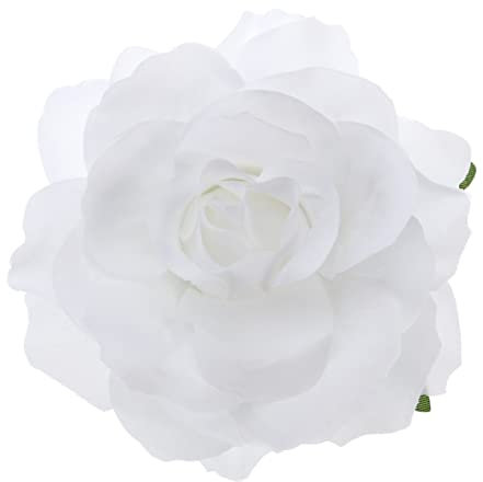 FRCOLOR 2 1 Broche Fleur Tissu Broche à Pince Floral Clips Rose Épingle à Broches De Fleurs Artificielles Clips De Roses Pour Filles Rouge Blanche Cheveu Banquet Capitule
