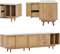 kubeier Mueble TV Vintage, Mueble TV de Madera de 190 cm con 2 Compartimentos Abiertos, Mueble TV de Ratán para TV de 80 Pulgadas, Mueble TV de Diseño Rústico para Salón Dormitorio