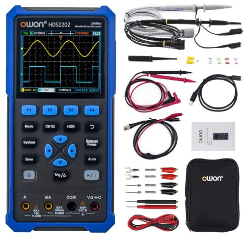 HDS2202 OWON Oszilloskop 2 in 1 200MHz Bandbreite Handheld Oszilloskop Zwei Kanäle 1GSa/s Abtastrate mit 3,5 Zoll LCD Auto-Kalibrierung Funktion