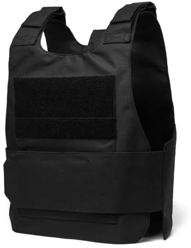 Favuit Taktische Weste, Schwarz Airsoft Paintball Weste Verstellbare Schutzweste Brustschützer Sportweste Chest Rig Tactical Zubehör für Jagd Angeln Camping Airsoft Paintball