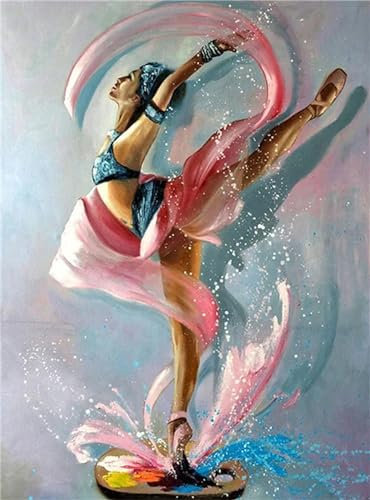 Peinture par Numero pour Adulte Enfant,Danseuse Bricolage Peinture par Numéros Peinture à l'huile sur Toile,avec Peintures Acryliques et Pinceaux Kits pour la Décor de la Maison 40x50cm - avec cadre