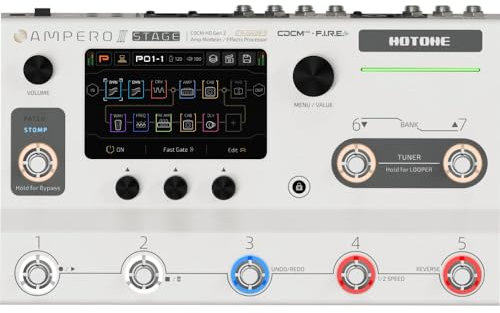 HOTONE Processore a pedale multi-effetto Touch Screen Chitarra Basso Amplificatore Modellazione Armadi IR Simulazione Catene a doppio effetto con FX Loop MIDI I/O Stereo OTG Interfaccia Audio USB