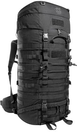 Tasmanian Tiger TT Base Pack 75 Modularer, erweiterbarer Einsatz-Rucksack 75L bis 90L Volumen, Ergonomischer Trekking-Rucksack mit Molle-System; Schwarz