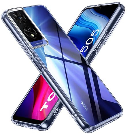 LYJERRY Coque pour TCL 505 Coque de Protection pour TCL 505, Transparent Étui de Protection en Silicone Antichoc, Mince Souple TPU Bumper Housse