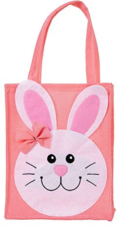 Briskorry Osternest mit Hase - Osterkörbchen aus Filz zum Befüllen - Filztasche Osterhase zum Verschenken - Osterdeko - Frühlingsdekoration (B)