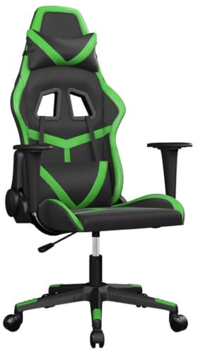 vidaXL Gaming-Stuhl mit Massagefunktion Schwarz und Grün Kunstleder