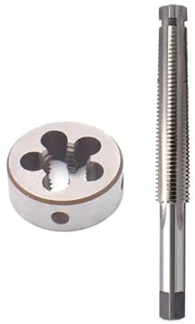 Fireleopard ZHLWei 1 Satz Trapez-Gewindebohrer und Matrizensatz for die Linke Hand TR 8 10 12 14 16 X 1,5 X 2 X 3 X4 TR-Gewindebohrer mit rundem Gewinde