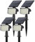 NACINIC Solarlampen für Außen 4 Stück 27 LED Solar Strahler Außen 3 Modi Solarleuchten IP65 Wasserdicht SolarStrahler für Außen Garten 6500K Kaltweiß Gartenleuchten für Terrasse, Hof, Weg