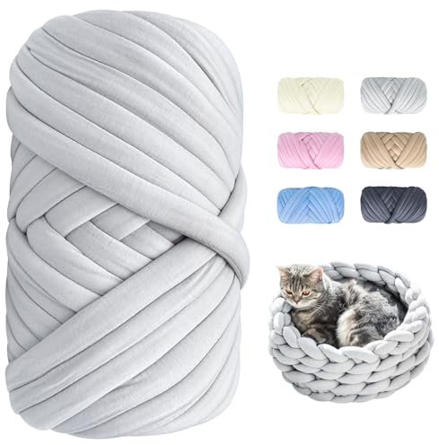 Dicke Wolle zum Handstricken - 500g Länge ca 25m Chunky Yarn Wolle zum Armstricken DIY XXL Dick Wolle Weiches Flauschige Strickgarn Dickes Garn Dicke Wolle zum Häkeln für Decke, Tasche, Kissen
