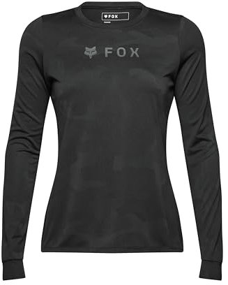 Fox Racing Damen Ranger TruDri Langarm-Mountainbike-Trikot, Schwarz Camo, Größe S