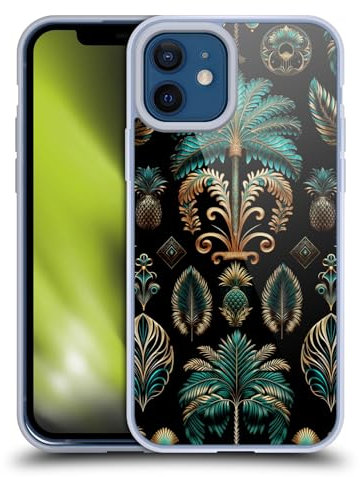 Head Case Designs Offizielle LebensArt Art Deco Gold Teal Copie Kunst Mischen Gelhülle [Militärischer Schutzgrad] Kompatibel Mit Apple iPhone 12 / iPhone 12 Pro Und Kompatibel Mit MagSafe