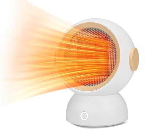 Unipampa Calefactor 1200W, Calefactor Eléctrico 2 Modos, Calefactor Cerámico, Mini Calefactor electrico, protección antivuelco y contra sobrecalentamiento, Pequeño Calentador Para Casa, Oficina