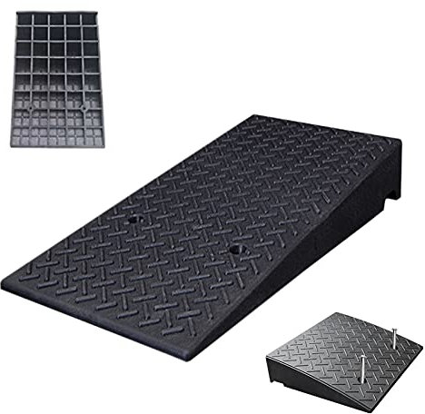 Door Threshold Ramp 23 Wide for Exterior Entry Doors, Heavy Duty Rubber Curb Ramp for Garage Low Cars, Portable Ramp for Wheelchair Outdoor Steps,50x60x15cm