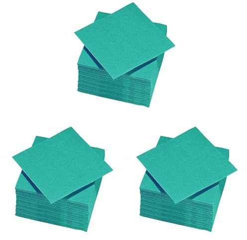 LE NAPPAGE ARTS DE LA TABLE 50 Servietten Tex Touch Cocktail 25 x 24 cm Enteneiblau FSC, Zellstoffwatte, blau (bleu Canard), 25cm x 24cm (Packung mit 3)