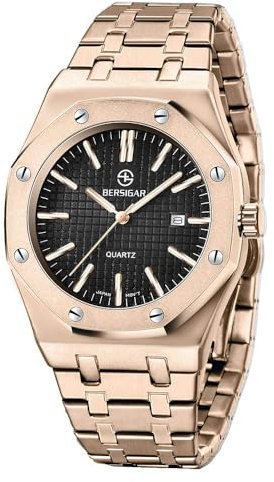 SAPPHERO Quarzuhr Herrenuhren Uhr Beobachtet Armbanduhr Analoge 35M Männer Edelstahlband Kalender Metall-Armband Elegantes Geschenk Uhren für Herren