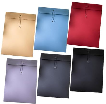 FOYTOKI 6stücke Aktentaschen Aus Robustem Papier Mit Schnurknopfverschluss Für Dokumente Umschläge Rechnungen Karten Und Aufbewahrung Im Büro Klassenzimmer Und Zuhause