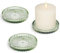 HofferRuffer Kerzenteller Kerzenständer Glas 3er Set,10cm rund Kerzenhalter,Kerzenleuchter für Stumpenkerzen,Teelichter,Grün