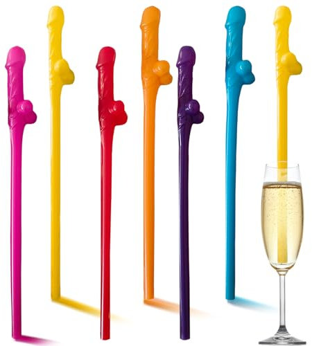 24pcs Hen Party Straws Hen Do Straw Drinking,Colored Reusable Straws for Parties,Cocktail Straws Naughty Drinking Straw for Birthday Wedding Bachelorette Hen Party Decorations Hen Do Accessories