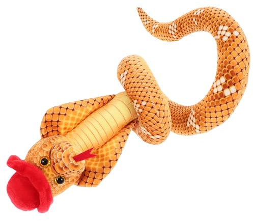 TOYANDONA Stuffed Snake Plush Toy Realistisches Kuscheltier Für Halloween Und Scherzartikel Als Dekoration Und Für Partys Und Festivals Roter Zylinderkopf