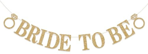 Dmnnlp Cartel de novia para ser con purpurina dorada 3M, decoración de despedida de soltera para despedidas de soltera, recepciones de boda y decoraciones de despedida de soltera