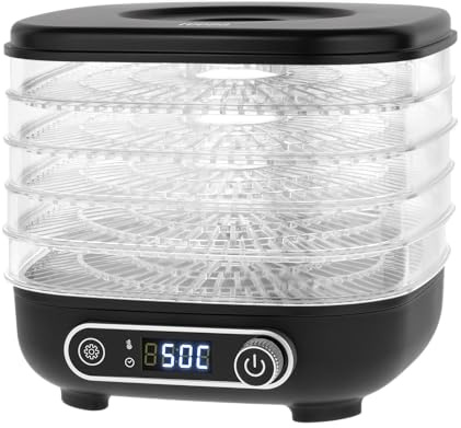 Teesa Pilztrockner Gemüse Obst Leistung 300W 5 Klar Sit LCD Display Thermokreislauf Temperaturregelung TSA3033