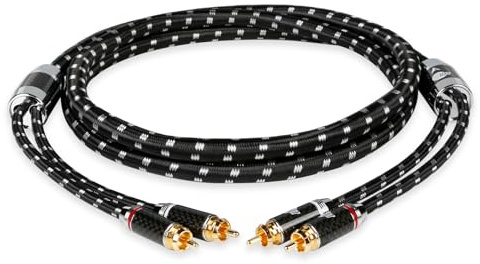 BOAACOUSTIC JIB High end Cinch Kabel RCA Audio Kabel Audiophiles 2x cinch auf 2x cinch Stereo Audio Cable Male to Male Für HiFi-System-Verstärker an CD (1M, BEB-2002)