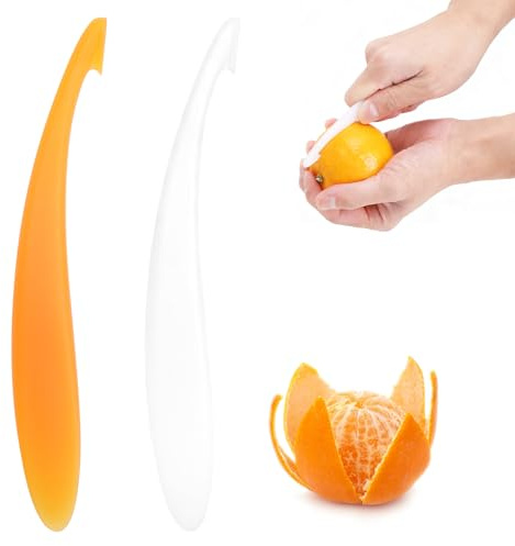 2 Stück Plastique Rrange Peeling Machine, ​Éplucheurs D'orange, Éplucheur Orange de Agrumes Efficace Longue Poignée Orange Oeeling Machine Outil Orange pour Éplucheur les Oranges et Autres Agrumes