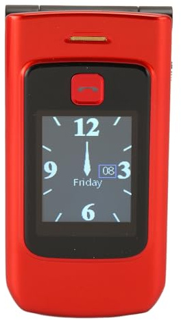Ausla YEEMI K21+ 4G Klapphandy, Basishandy mit Großen Tasten, Dual-Screen, Lange Akkulaufzeit für Senioren (Rot)
