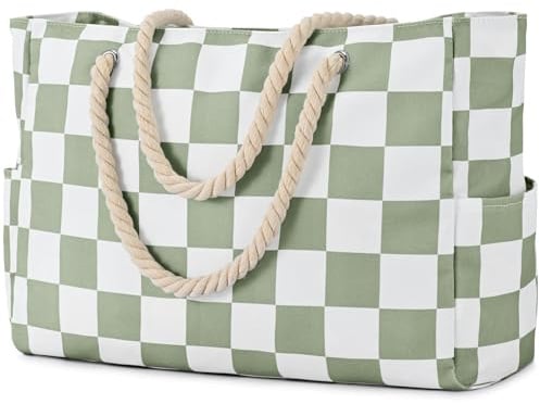oscaurt Strandtasche Damen Beach Tote Bag mit Reißverschluss Shopper Tasche Damen Einkaufstasche Wasserdicht Saunatasche Badetasche XXL Familie