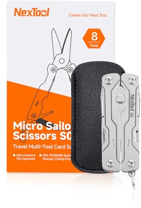 NexTool Micro Sailor S0, 8-in-1 Mini Keychain Multitool (Sliver) | Stainless Steel, Ultra-Light Pocket Tool for Travel, Office, Camping, and EDC, Gifts for Men on Christmas
