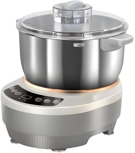 COAKUE 5L/7L Antihaft-Teigknetmaschine aus Edelstahl, elektrische Teigmaschine mit Gärfunktion, Timer und Touchpanel für Brot-, Pizza-, Pfannkuchen-, Knödel- und Sauerteigteig. 5L