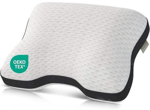 Liebscher & Bracht – Nackenstützkissen orthopädisch zur Unterstützung bei Nackenschmerzen 40x55cm – Schlafkissen ergonomisch & höhenverstellbar - mittelfest & fest – Atmungsaktiv & Waschbar